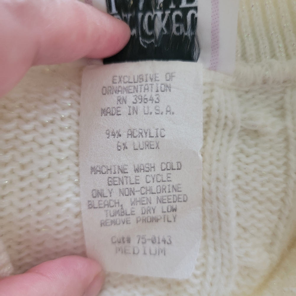 Cricket Lane Cozy Cream Floral  button-down collar Sweater Vintage - Picture 7 of 8